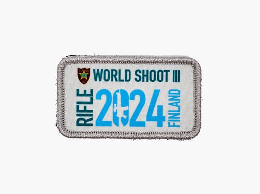 Parche de sublimación oficial RWS2024 Rifle Worldshoot 2024 – 4 cm x 7 cm