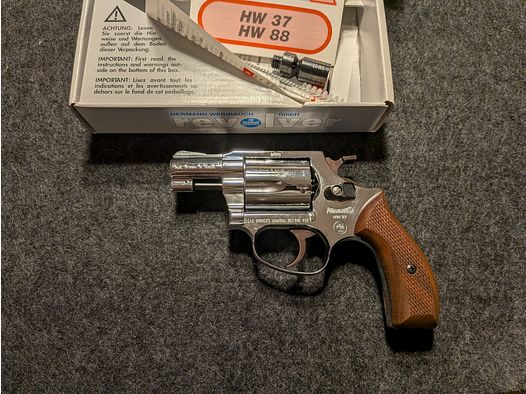 Weihrauch HW 37 Chrome PTB779 Cal.9mm R.Knall + Like New +