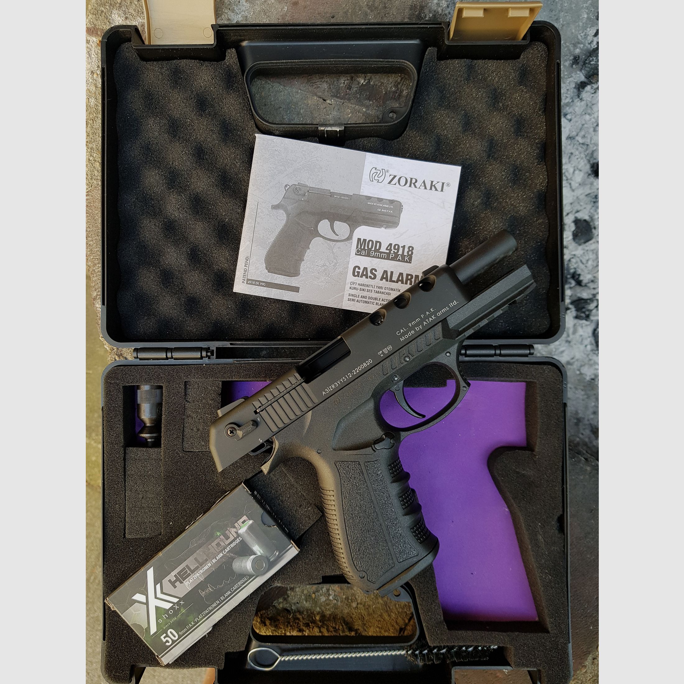 Zoraki 4918 Schreckschuss Pistole Schwarz mit 50 Schuss 9 mm P.A.K. 