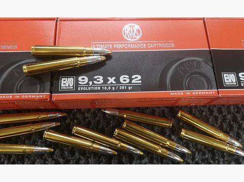 9,3x62 RWS Evolution 18,8g/291grs. 132 pièces