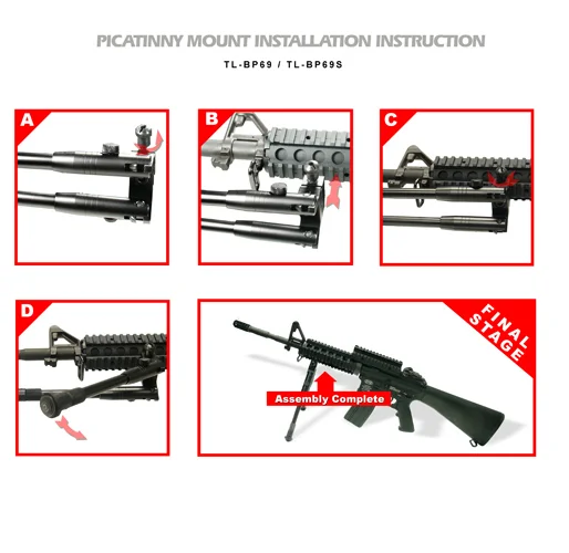 Bipied pliant Lepaers Universal Shooter's 8.7-10.6" (TL-BP69S), image 5 sur 10