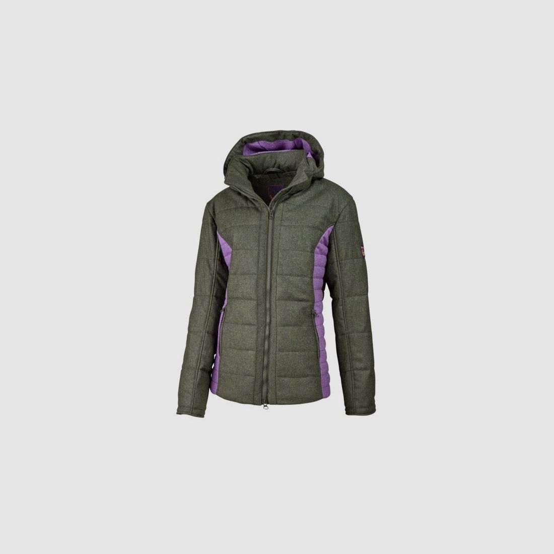 Veste pour femmes Loden - olive, rayures latérales violettes