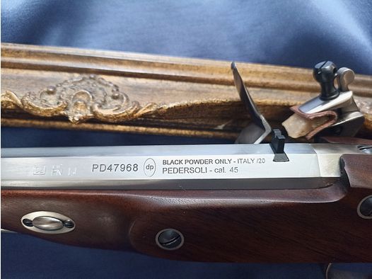 Charles Moore pistola a pietra focaia cal .45Pedersoli (con OVP) caricatore a retro polvere nera