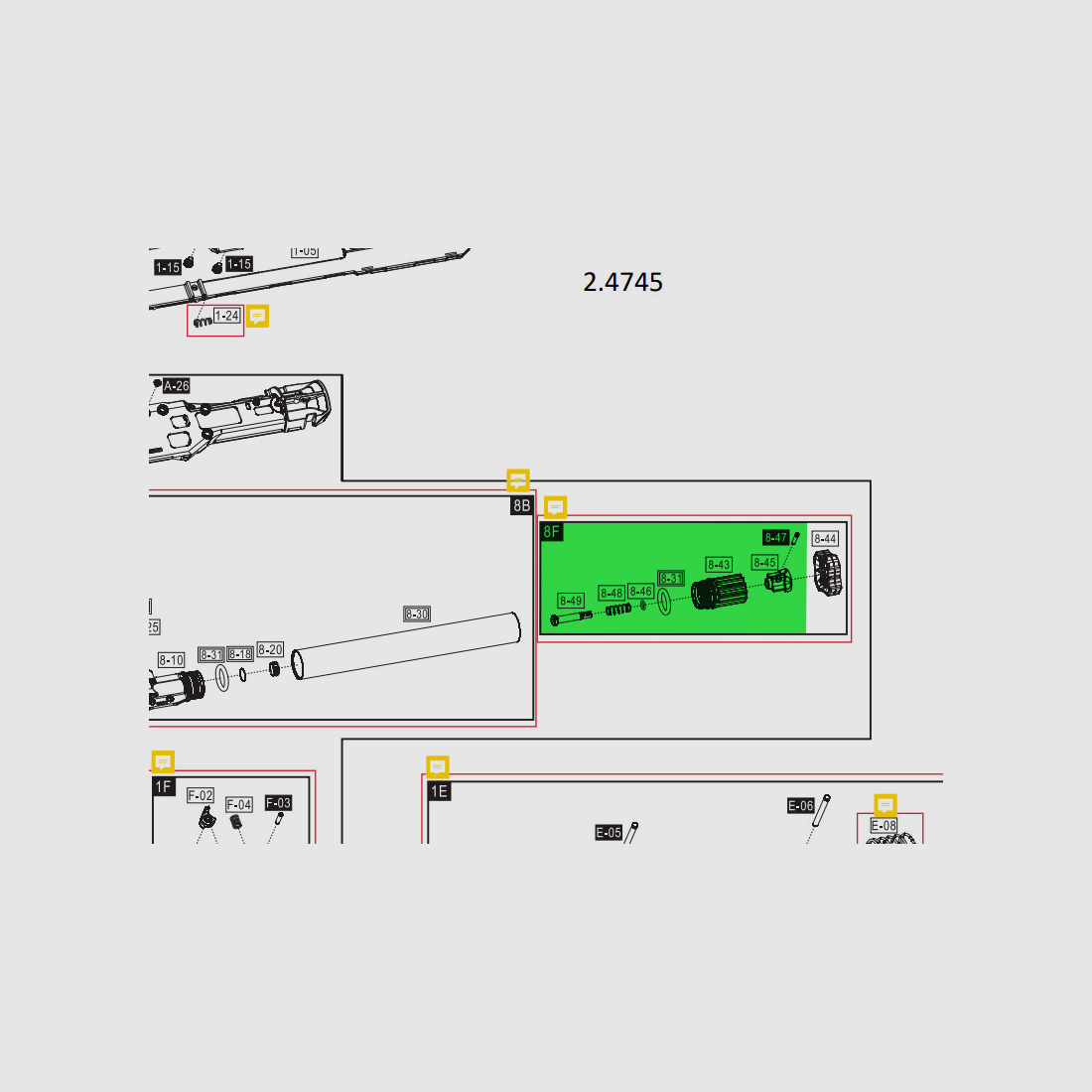 Anstechschraube montiert fĂĽr CO2 Markierer Home Defense Pump Action Gewehr Umarex T4E HDX68, Ersatzteil