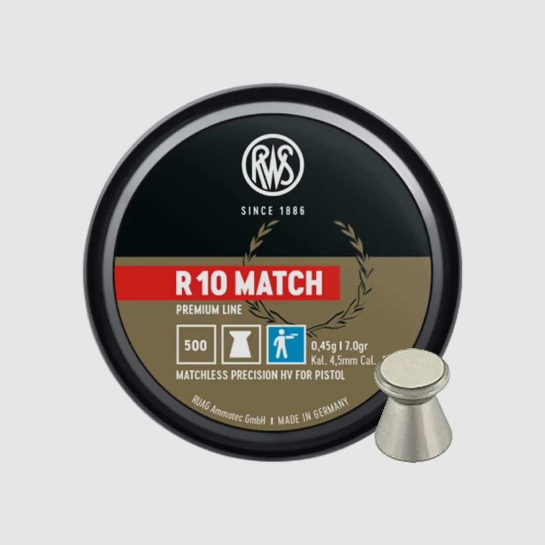 RWS R10 MATCH pallini per carabina ad aria compressa 4,5 mm 0,45 g 500 pezzi