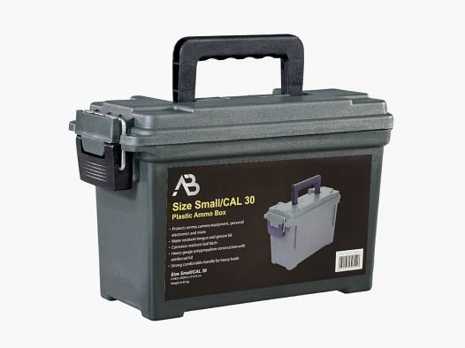 Ammunition box size 1 (Cal.30), impact-resistant plastic, lockable, olive, without print