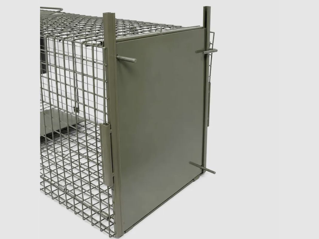 Boîte à fauves pliable 2 entrées maille carrée 160x60x50cm, image 4 sur 15