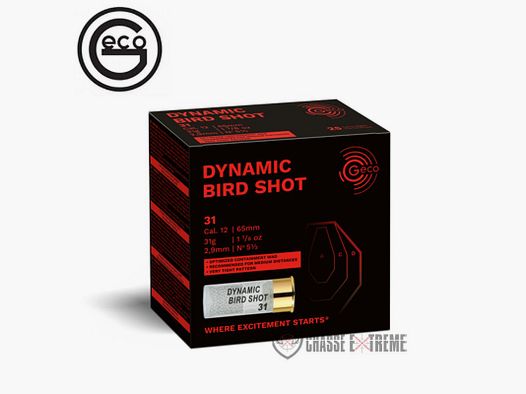 25 Cartucce GECO Dynamic Bird Shot 31 cal 12/65