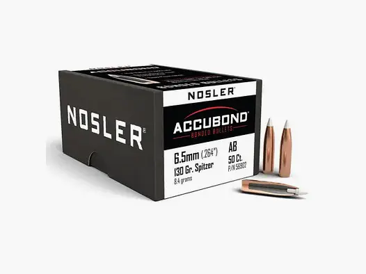 Projectiles Nosler AccuBond 6,5mm, dia .264, 130grs