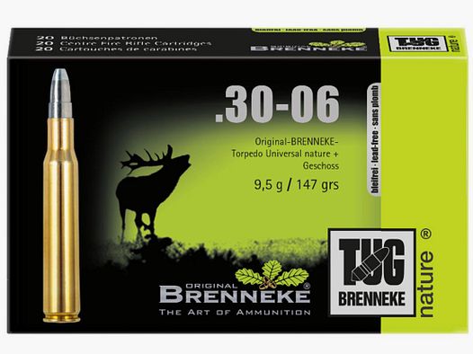 Brenneke 44233000 .30-06 Spring. TUG nature+ 9,5 g 147 gr Bleifrei Langwaffenmunition