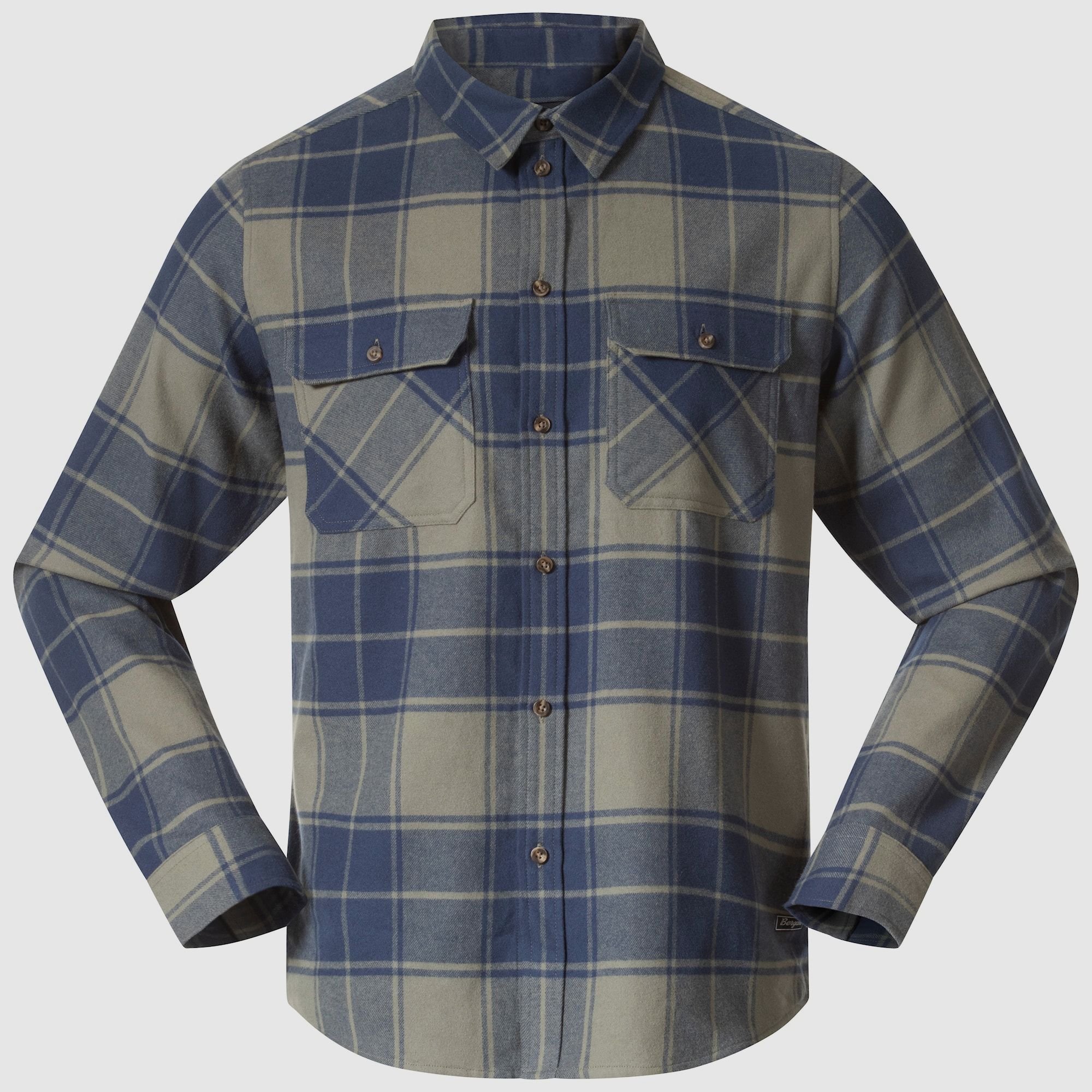 Bergans Nordmarka Flanellhemd Herren Green Mud/Navy Blue Check S