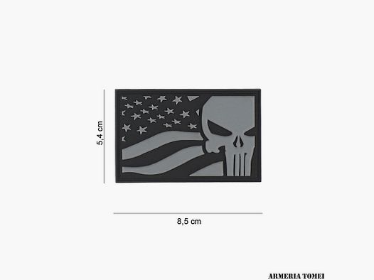 PATCH – 3D PVC PUNISHER USA FLAG GRAY #8083