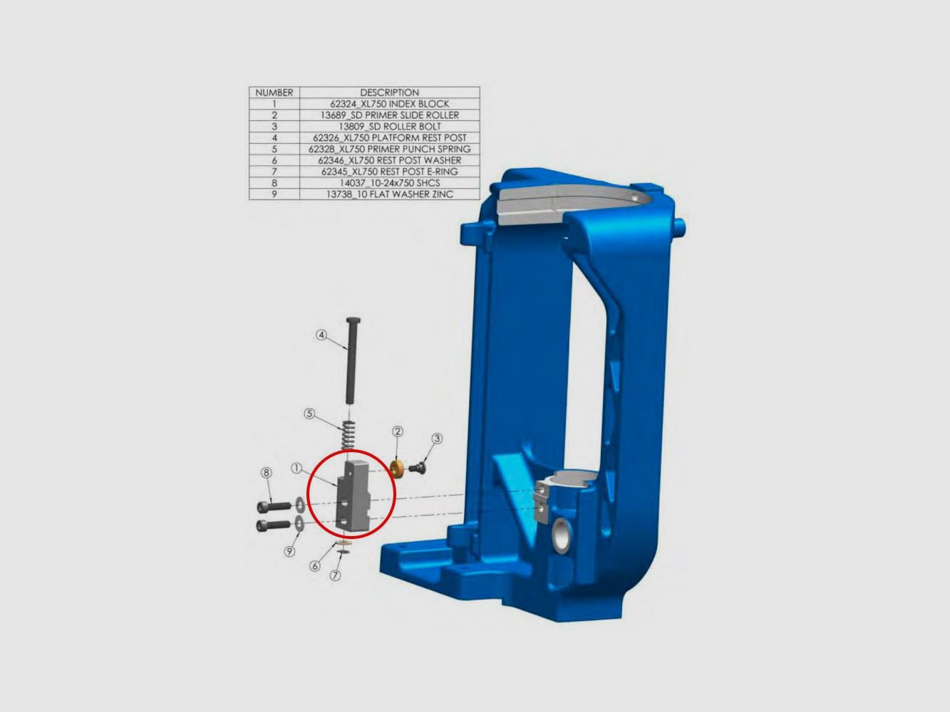 Dillon 62324 Index Block for Dillon XL750, image 3 of 3