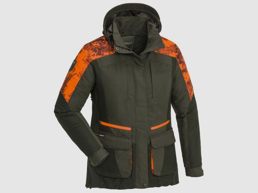 Pinewood Jagdjacke Damen Forest Camou Mossgreen / Strate Blaze