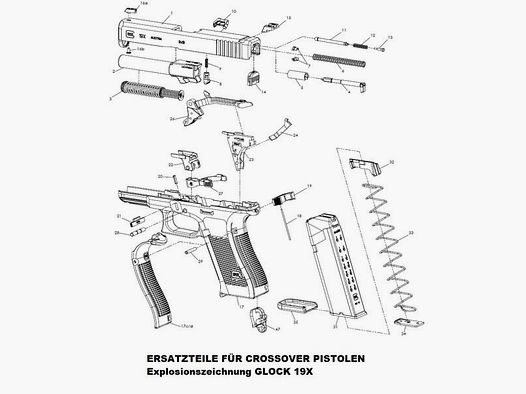 GLOCK Tuning/Ersatzteil f. Pistole Auszieher #10 Gen5/X f. 17,19,26,34,19X,45