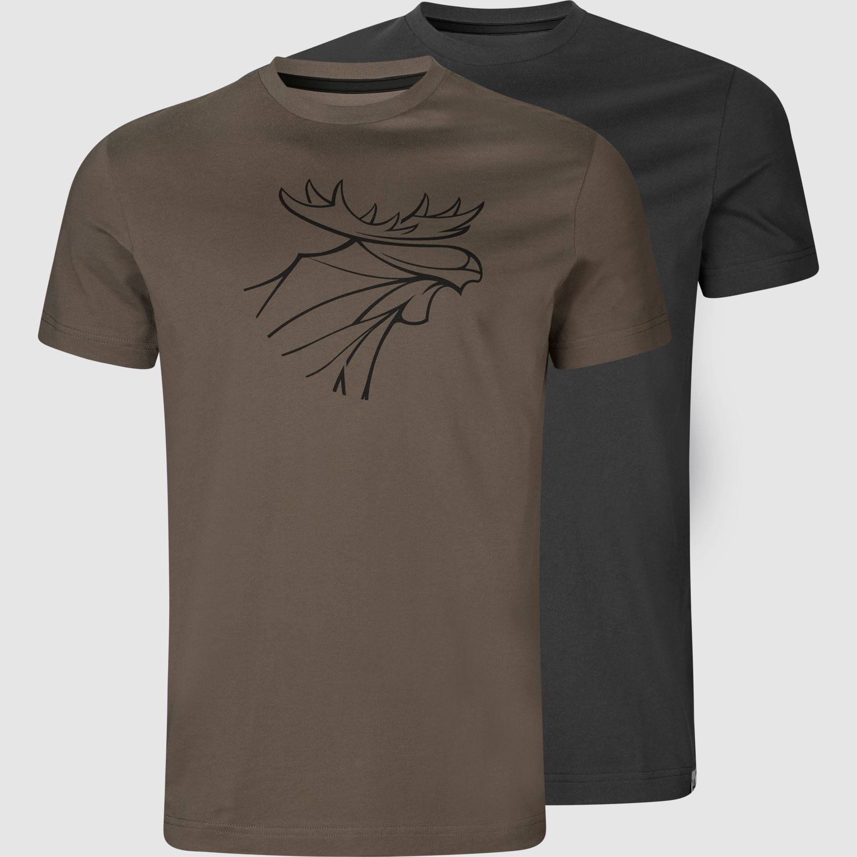 Härkila Graphic T-Shirt 2-Pack Brown Granite/ Phantom