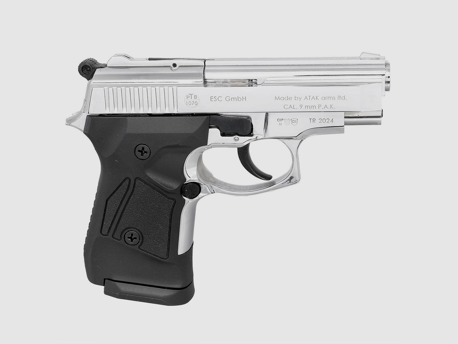 ZORAKI 914 Chrome PTB 9mm P.A.K. – Front Firing - EU-wide shipping