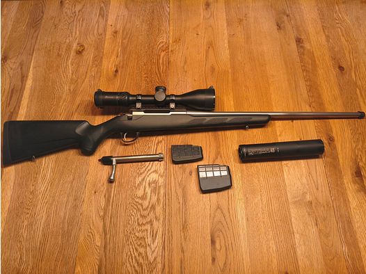 TIKKA T3 LITE STAINLESS 22-250 jachtklaar COMPLEET PAKKET incl. BURRIS en A-TEC