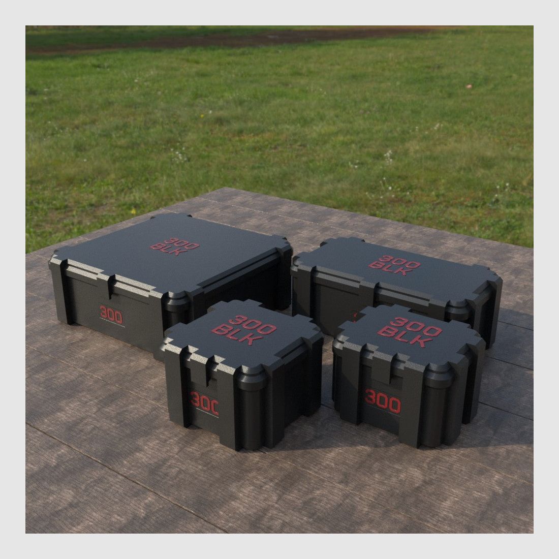 Filamelt ammunition box / .300 AAC Blackout / 'flip lid' / cartridge box, ammo box