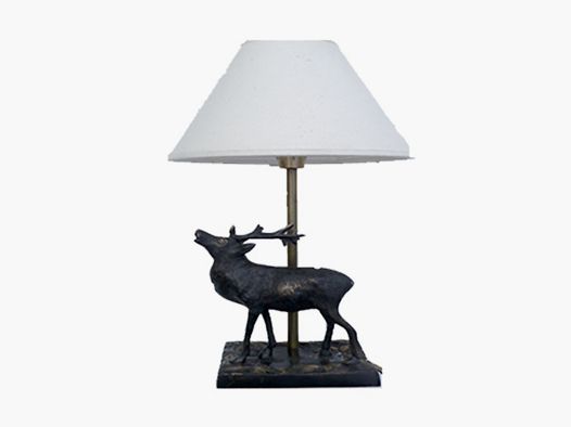Lovergreen Lampen mit Tiermotiven Motiv röhrender Hirsch Lampe + Lampenschirm 20 cm