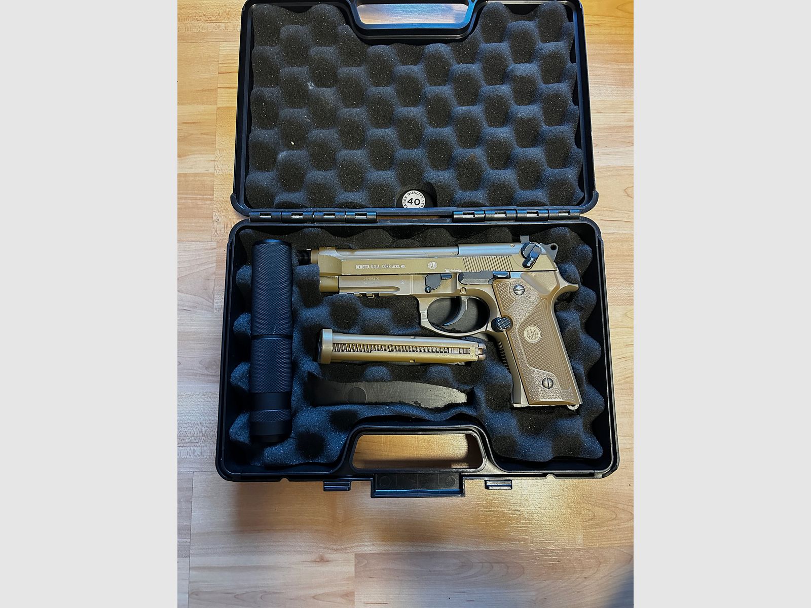 Beretta Airsoft – Coyote, used with silencer