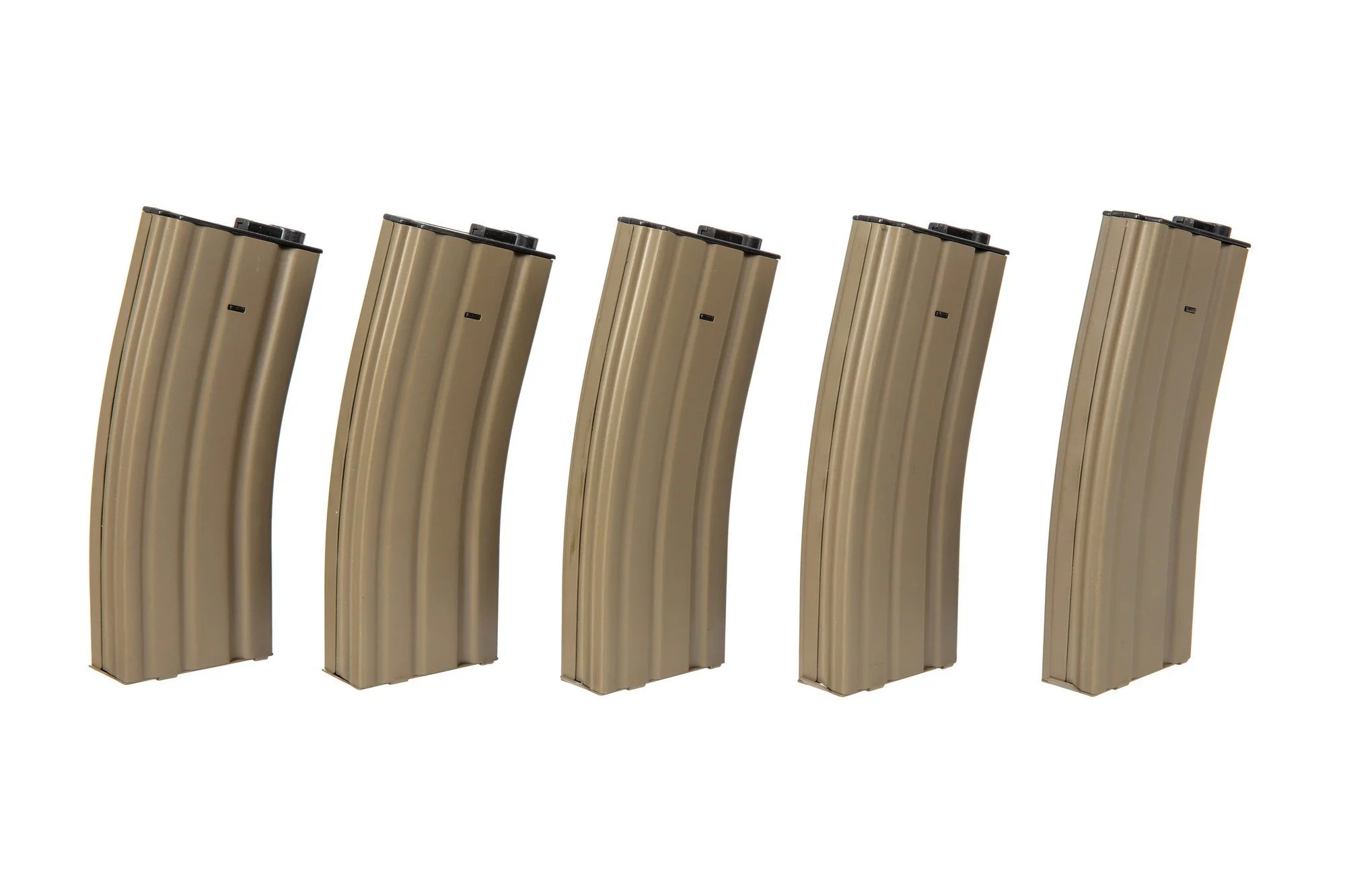 Set di 5 caricatori ASG hi-cap da 300 pallini per repliche M4/M16 – tan, immagine 12 di 16