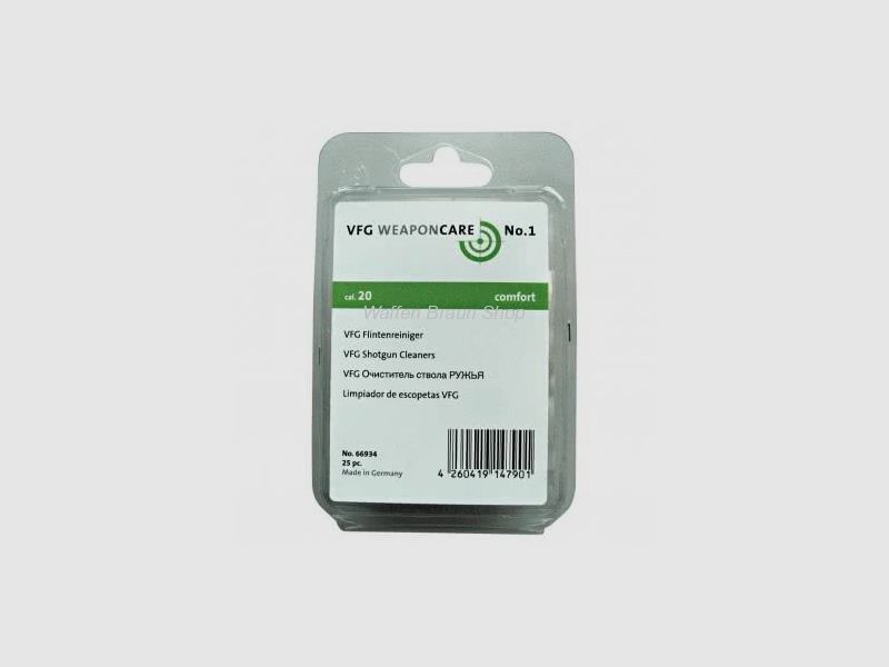VFG Laufreiniger für Flinten "comfort" .20 . Die Laufreiniger bestehen aus reinem Merino-Wollfilz