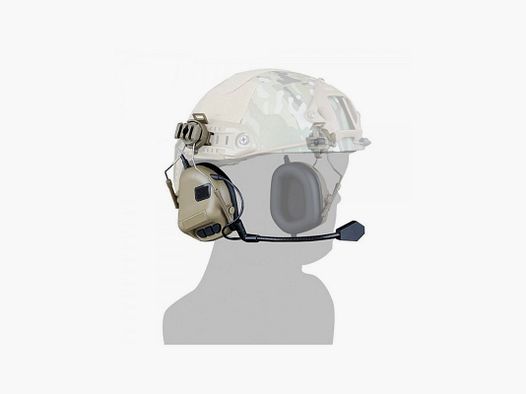 WOSPORT HEADSET SET MET MICROFOON HELM VERSIE TAN (WO-HD10T)