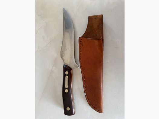 Schrade OLD TIMER nóż myśliwski – ostrze stałe – USA – w tym skórzana pochwa