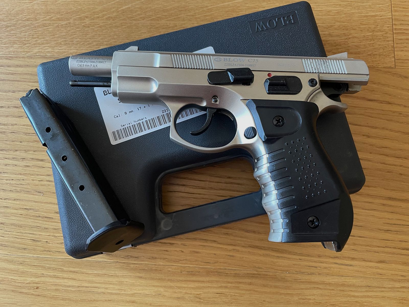 BLOW C75 Satin 9mm P.A.K. Blank / Schreckschuss – CZ 75 Replica – New - EU Shipping