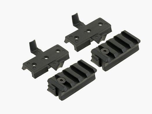 Adapter kit for accessories to helmet with rails - Black [FMA]