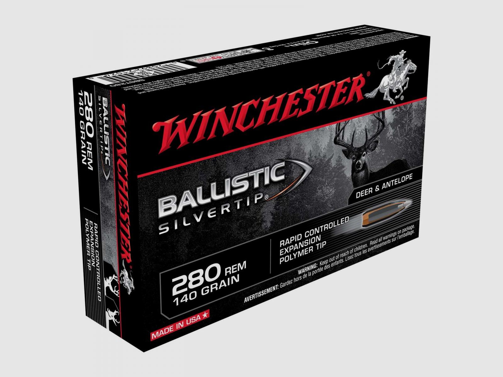 Winchester Ballistic Silvertip .280 Rem. 140GR Rapid Controlled Expansion Polymer Tip 20 cartridges