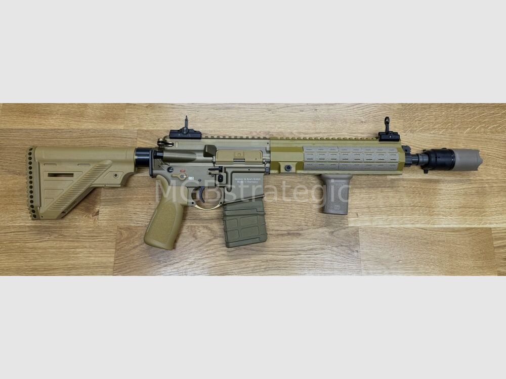 sportingly approved! H&K MR223 A3 11" barrel - SPORT - sand-colored semi-automatic rifle .223Rem - Heckler & Koch - lots of accessories approved in BKA assessment! civilian version H&K 416 G95