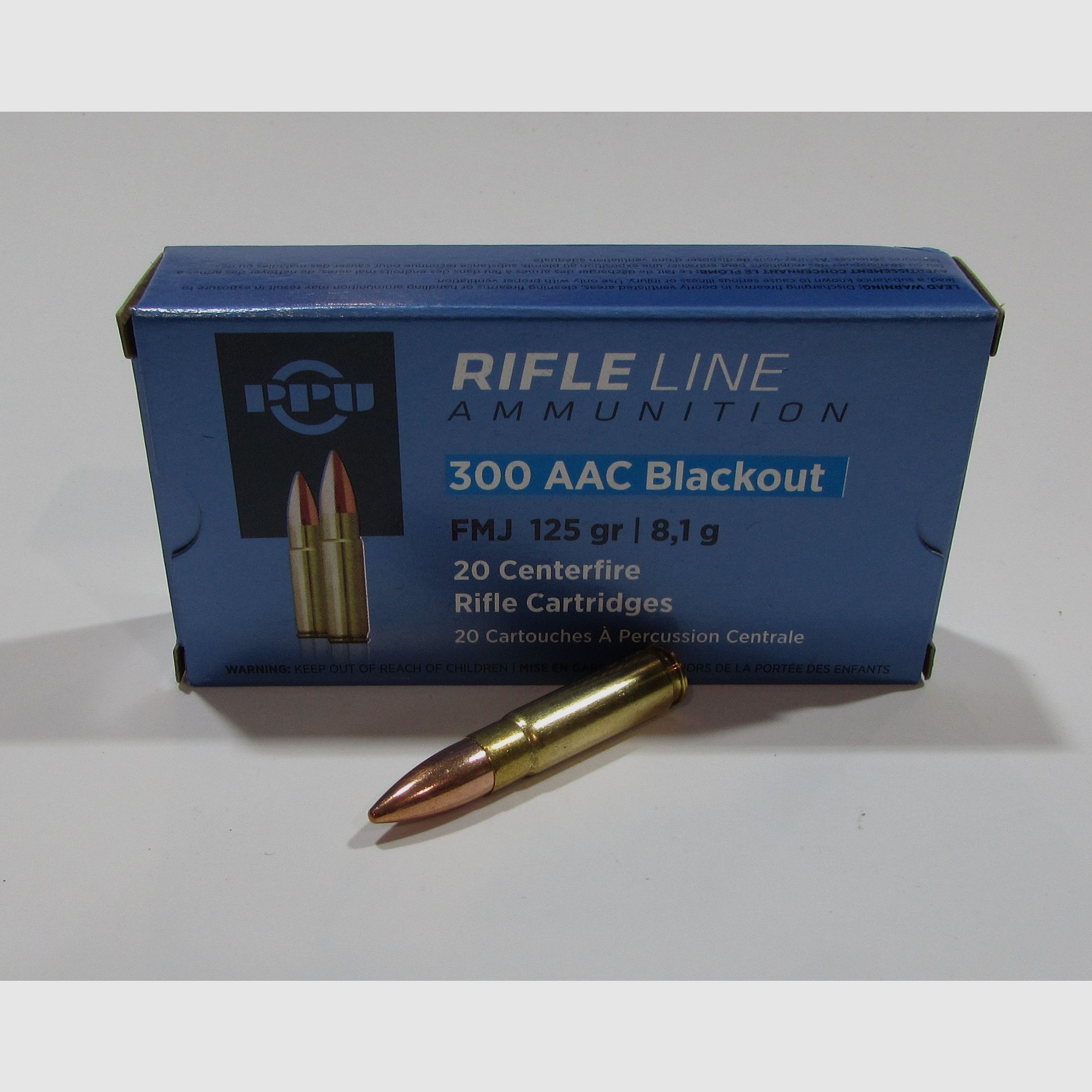 Box mit 20 Patronen Partizan Kal. 300 Blackout 125 grains FMJ
