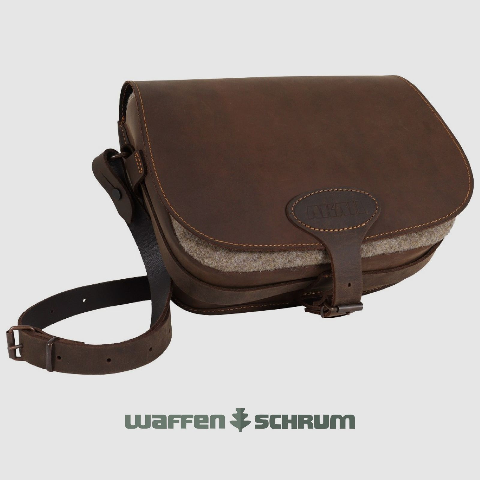 AKAH Jagdtasche Wollfilz Ranger Leder 25x18x10cm