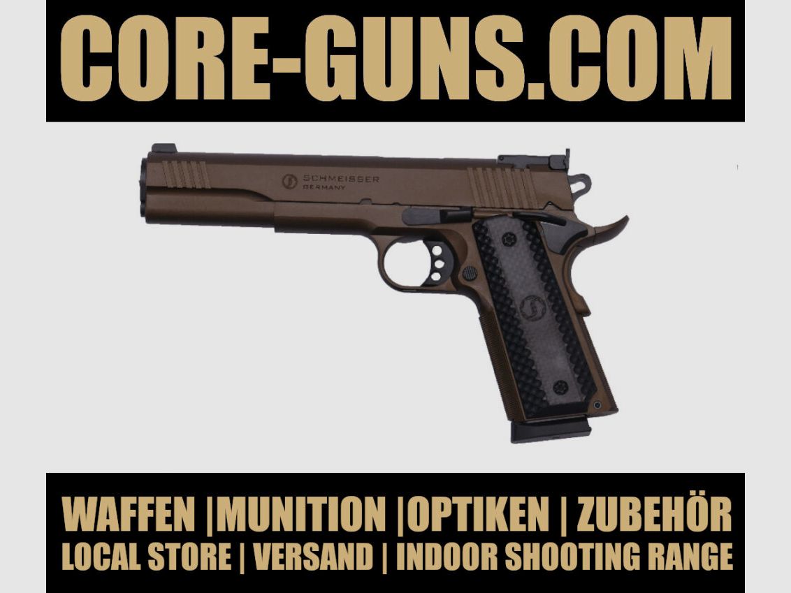 Schmeisser Hugo 1911 Pistole 9mm Luger 6" Burnt Bronce sofort verfügbar