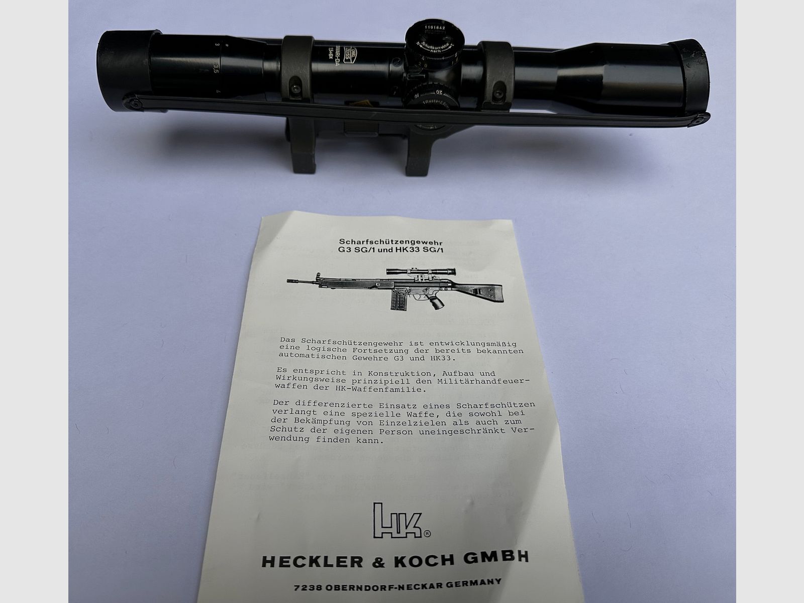 Montage rapide Stanag HK G3SG1 d'origine + Zeiss Diavari DA 1,5x-6x