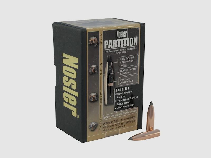 Nosler Proiettile Partition .25/.257 120GR Spitzer 50 Pezzi