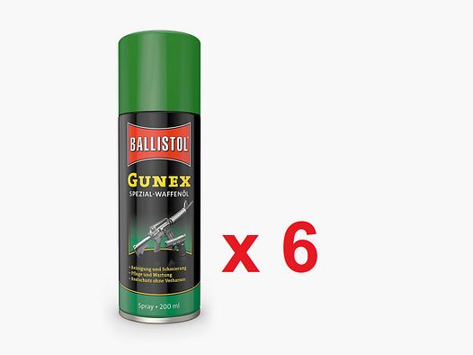 Aceite para armas Gunex 200 ml de Ballistol en caja de 6 uds.