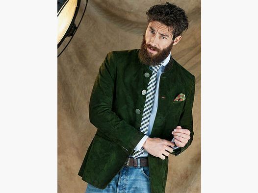 Veste en cuir Meindl Amadeus en vert foncé
