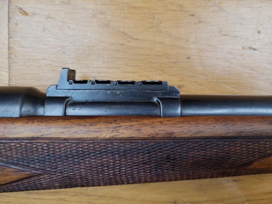 Außergewöhnliche Rival Büchse – Kaliber 10,75 x 68 – Katalog der Manufaktur – hervorragende Verarbeitung Dumoulin – sehr schöner Schaft mit Riffelung – Stetcher-Abzug – Mechanik ebenso hervorragend wie schnell – prächtiger Lauf – sehr schöne Brünierung – perfekter Zustand, Bild 8 von 35