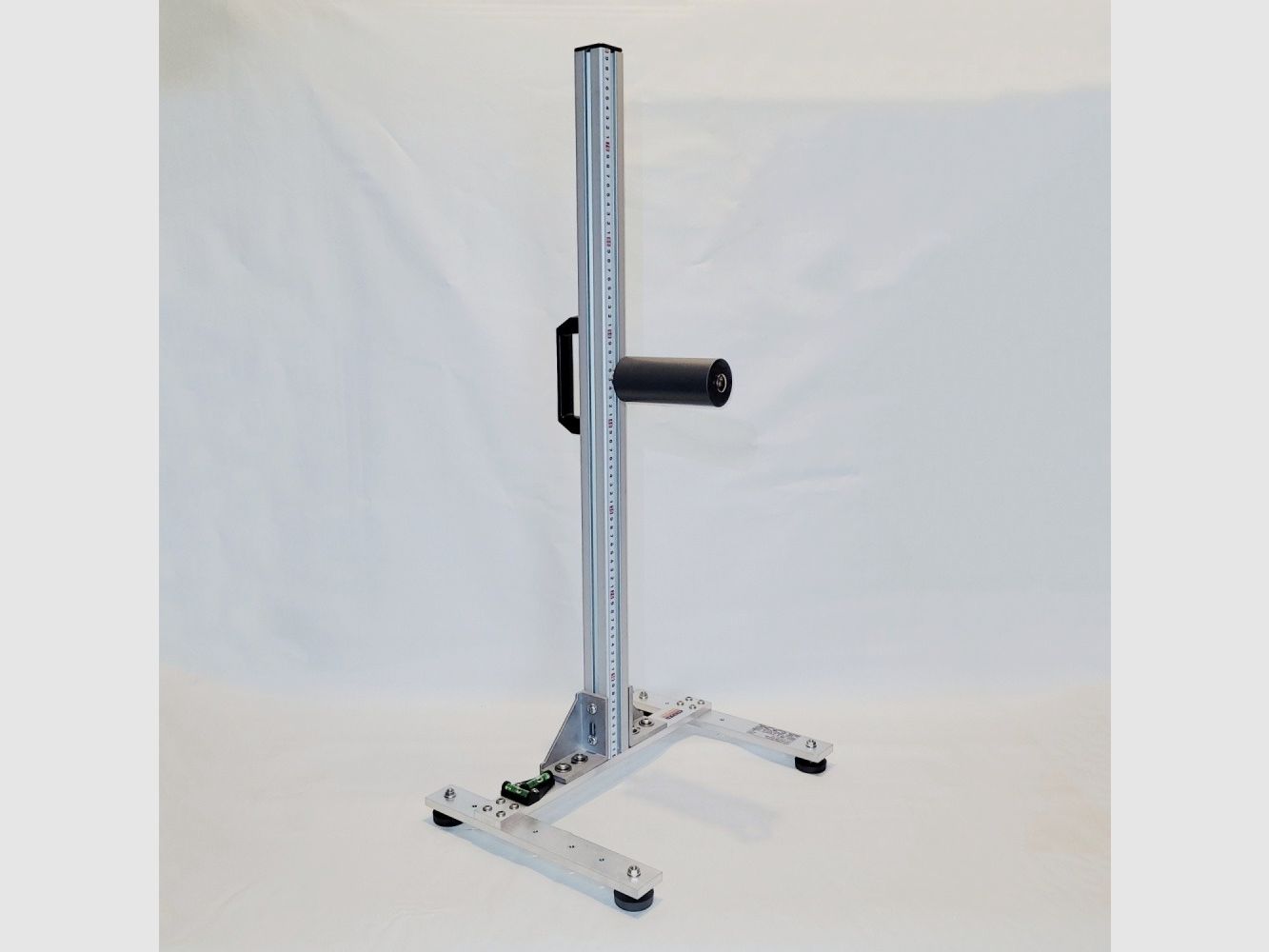 KGF Auflagestativ - Auflageständer Alu H-800-Pro mit Buchenholz-Auflage, Waage, Griff und Maßband