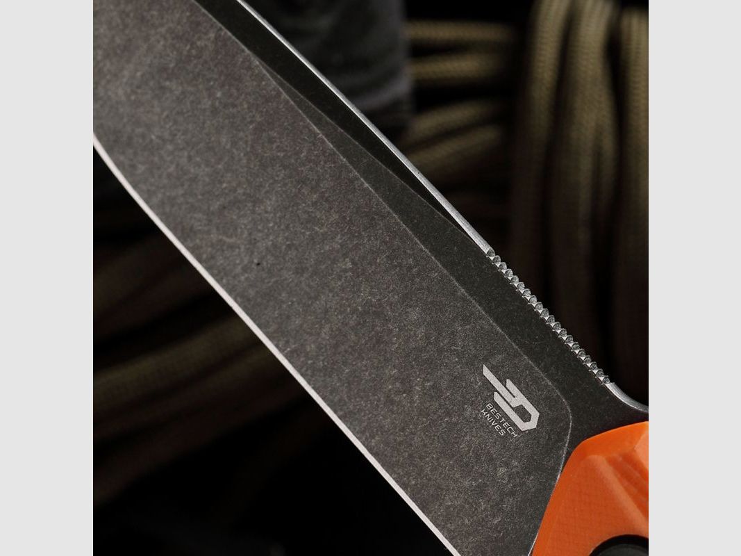 Bestech Einhandmesser Hedron orange black stone wash, Bild 12 von 12