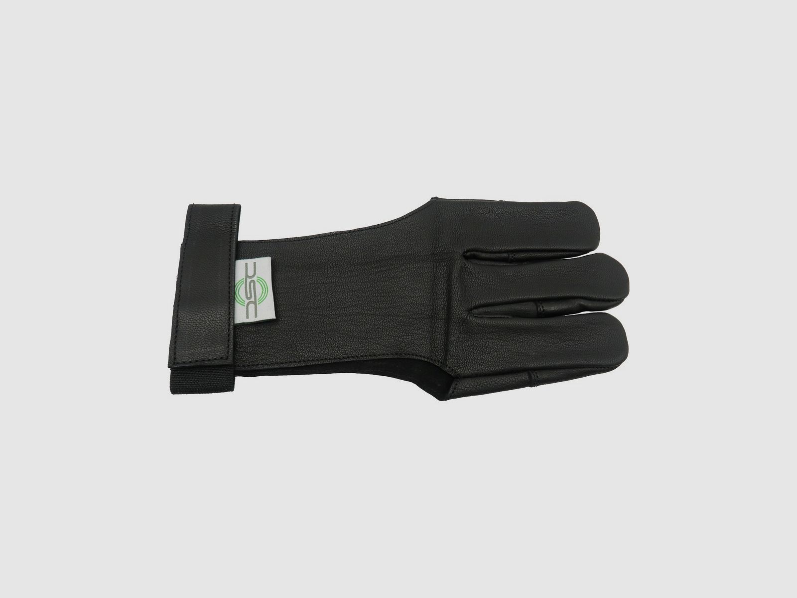 Zwart leren drievingerhandschoen voor boogschutters, afbeelding 2 van 3