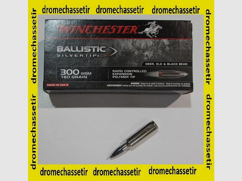 1 Schachtel mit 20 Patronen Kaliber 300 WSM, Winchester Ballistic Silvertip 180 grains