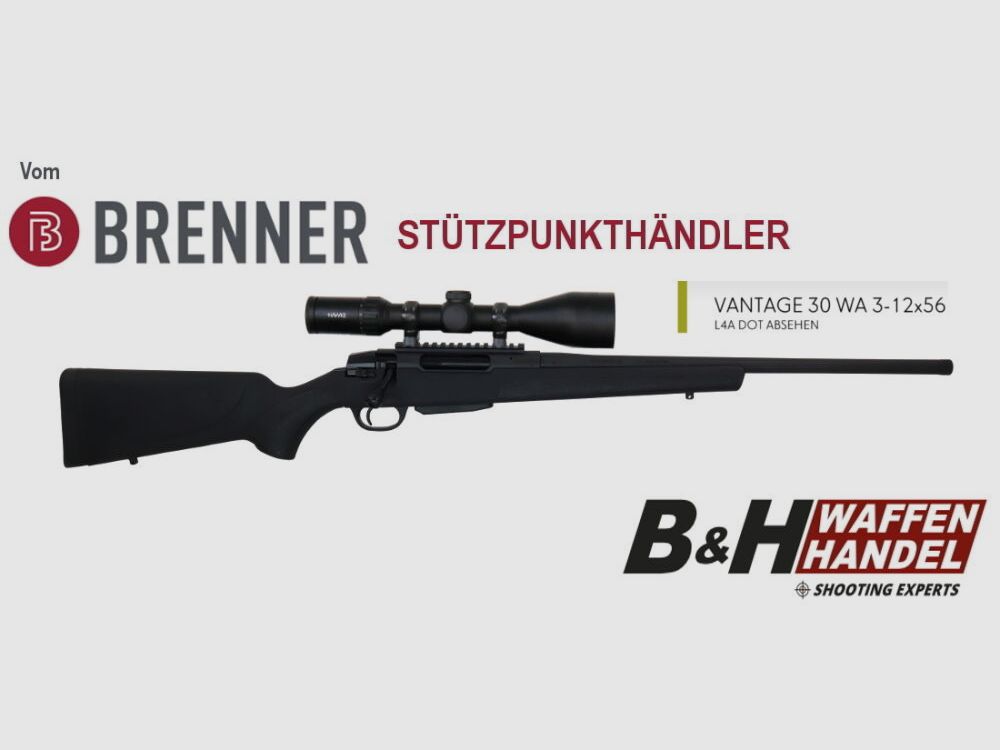 Pacchetto completo Brenner BR20 Polymer .30-06Spring. con Hawke Vantage 3-12x56
