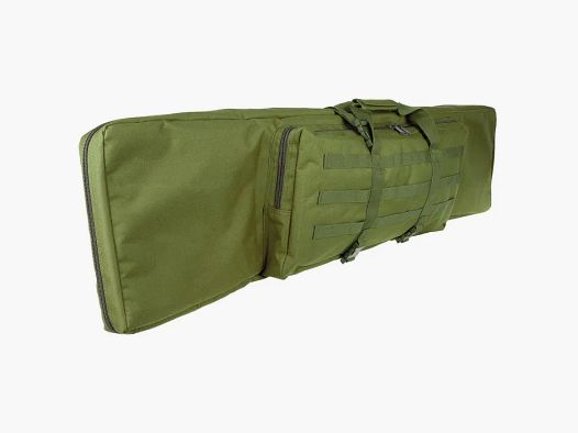 Bolsa de rifle para 2 armas largas de hasta 140 cm, oliva, con separador y correas de mochila