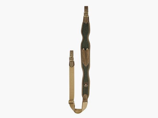 Gewehrriemen Wildleder/Loden mit Patronenhalter