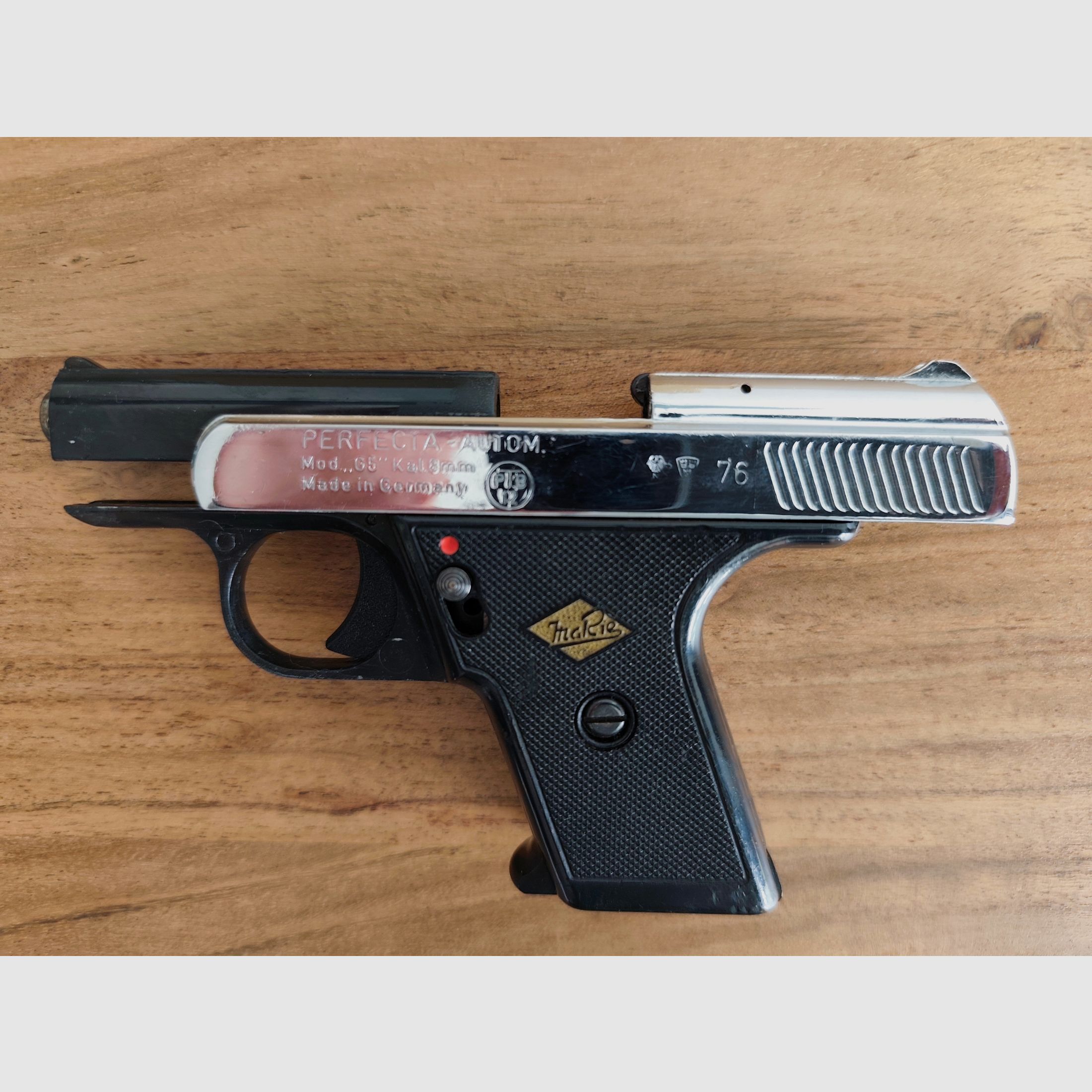 Sehr seltene Mayer & Riem PERFECTA G5 in Teil Nickel PTB 12