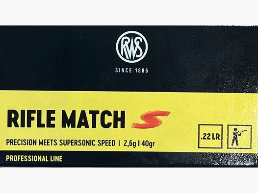 RWS .22lr Rifle Match S 40grs - 5000 coups